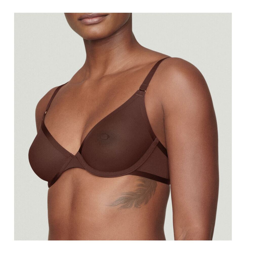 NWT Cuup 38G (4D) The Plunge Mesh espresso brown bra - Picture 2 of 14